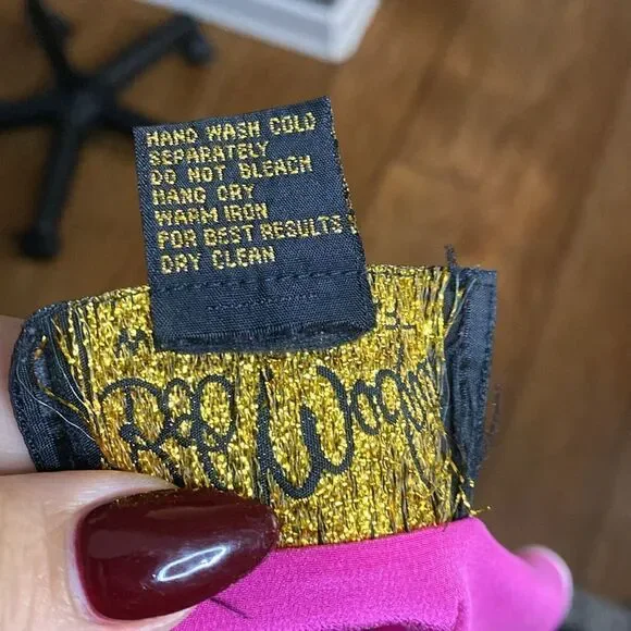 Vintage Bob Mackie Wearable Art 100% silk Pink Tank Sleeveless Blouse Barbiecore - Picture 8 of 9